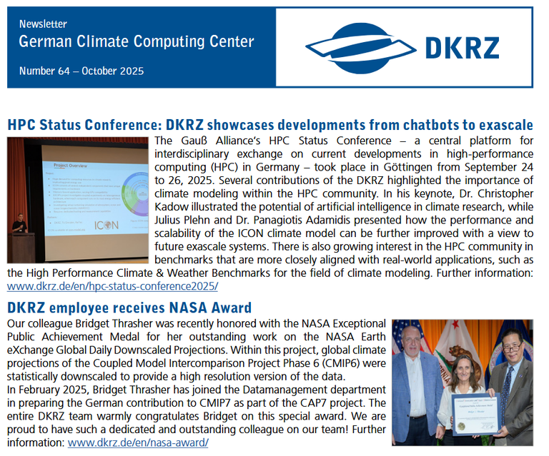 natESM presented in DKRZ newsletter #64