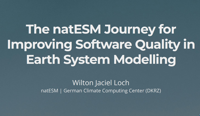 natESM-RSE Wilton Loch gave presentation @EGU